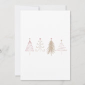 Roze Kerstbomen Winterdennen Baby shower Kaart (Achterkant)