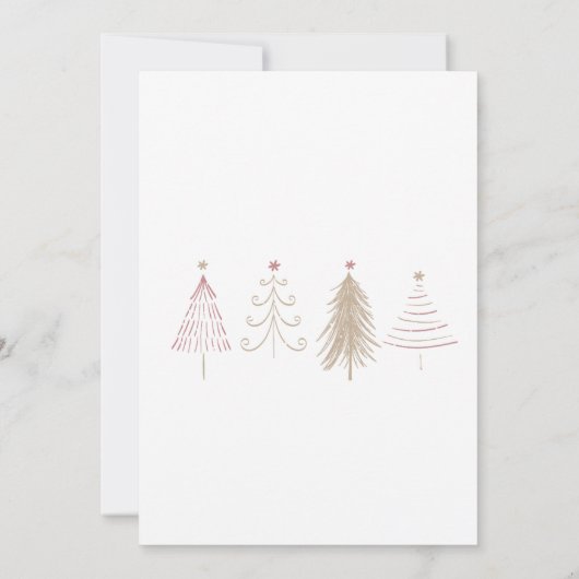 Roze Kerstbomen Winterdennen Verjaardag Kaart (Achterkant)