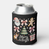 Roze Kerstboog Kerstboom Kerstman Peperkoek Blikjeskoeler (Blikje Voorkant)