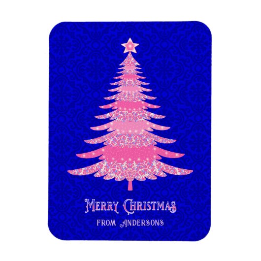 Roze kerstboom, aangepast aan de spaarstand magneet (Verticaal)