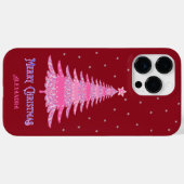 Roze Kerstboom Aangepaste naam Rood Case-Mate iPhone Case (Achterkant (horizontaal))
