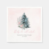 Roze kerstboom Baby het is koud buiten Servet (Voorkant)
