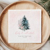 Roze kerstboom Baby het is koud buiten Servet