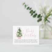 Roze Kerstboom Baby shower Boek Aanvraag Kaart (Staand voorkant)