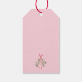 Roze Kerstboom Baby shower Dank u Cadeaulabel (Achterkant)