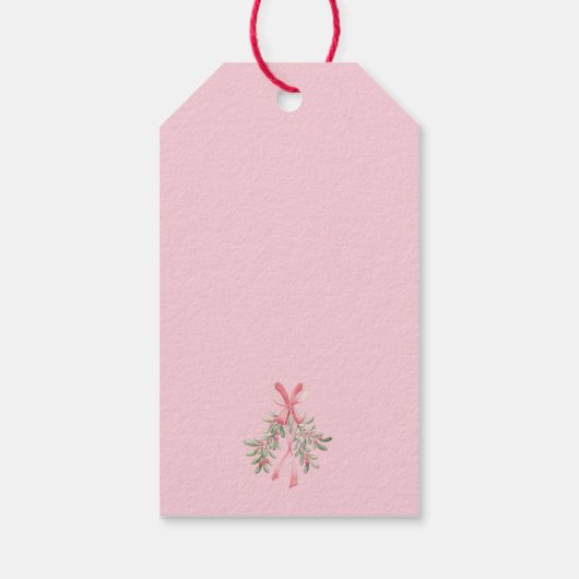 Roze Kerstboom Baby shower Dank u Cadeaulabel (Achterkant)