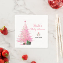 Roze Kerstboom Baby shower