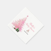 Roze Kerstboom Baby shower Servet (Hoek)
