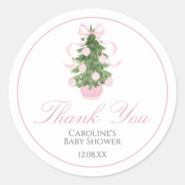Roze Kerstboom Baby shower Sticker