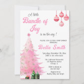 Roze kerstboom Baby shower uitnodiging (Voorkant)