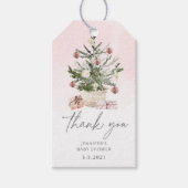 Roze kerstboom bedankt cadeaulabel (Voorkant)