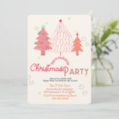 Roze kerstboom boho kaart (Staand voorkant)