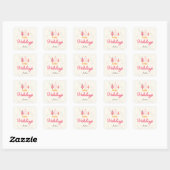 Roze kerstboom boho vierkante sticker (Vel)