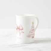 Roze Kerstboom Bow Porselein Kop (Voorkant rechts)