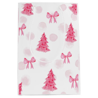 Roze Kerstboom Cadeaubag Medium Cadeauzakje