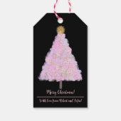 Roze kerstboom cadeaulabel (Achterkant)