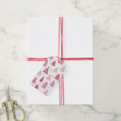 Roze kerstboom cadeaulabel (Met Touw)