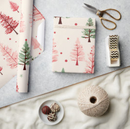 roze kerstboom cadeaupapier