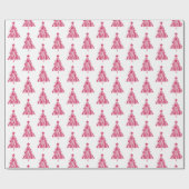 Roze kerstboom cadeaupapier (Vlak)