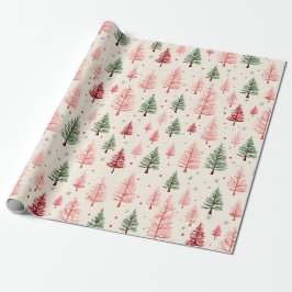 roze kerstboom cadeaupapier