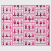 Roze kerstboom cadeaupapier (Vlak)
