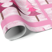 Roze kerstboom cadeaupapier (Rol Hoek)