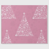 roze kerstboom cadeaupapier (Vlak)