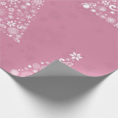 roze kerstboom cadeaupapier (Hoek)