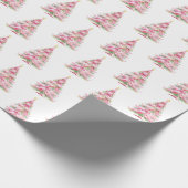 Roze Kerstboom Cadeaupapier (Hoek)