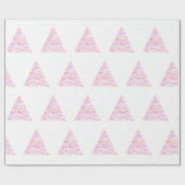 Roze kerstboom cadeaupapier (Vlak)