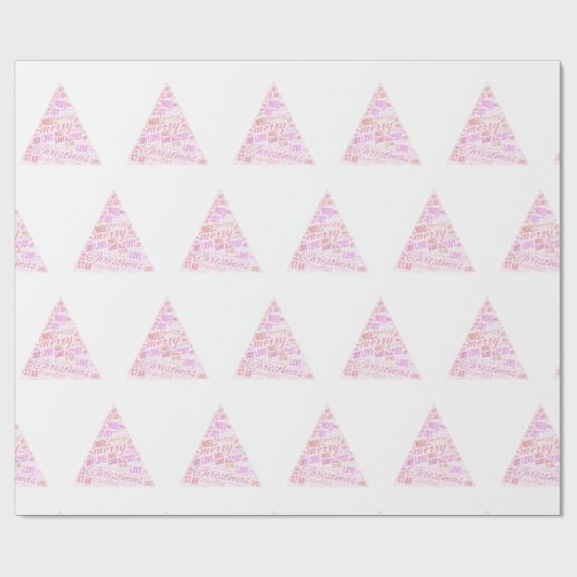 Roze kerstboom cadeaupapier (Vlak)