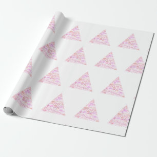 Roze kerstboom cadeaupapier