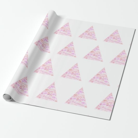 Roze kerstboom cadeaupapier (Uitgerold)