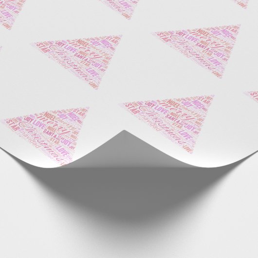 Roze kerstboom cadeaupapier (Hoek)