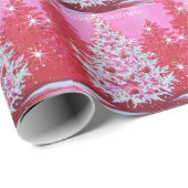 roze kerstboom cadeaupapier (Rol Hoek)