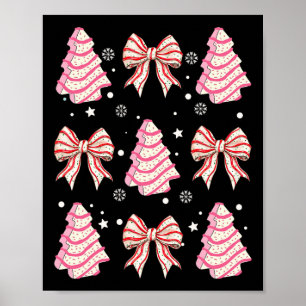 Roze Kerstboom Cake Trendy Coquette Bow Chris Poster