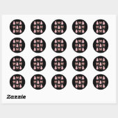 Roze Kerstboom Cake Trendy Coquette Bow Chris Ronde Sticker (Vel)