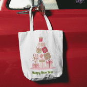 Roze kerstboom Canvas tas