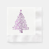 Roze kerstboom cocktail Party Elegant Servetten (Voorkant)