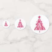 Roze kerstboom confetti (Voorkanten)