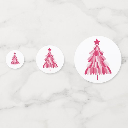 Roze kerstboom confetti (Voorkanten)