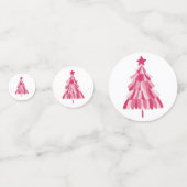 Roze kerstboom confetti (Achterkanten)