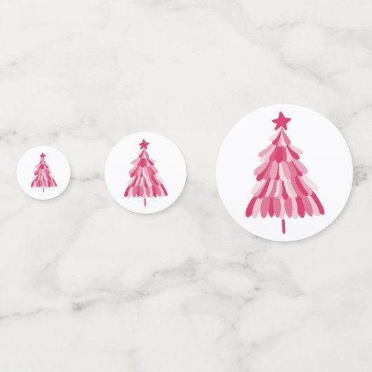 Roze kerstboom confetti (Achterkanten)