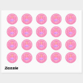 Roze Kerstboom Cookie Baking Crew Sneeuwvlok Ronde Sticker (Vel)