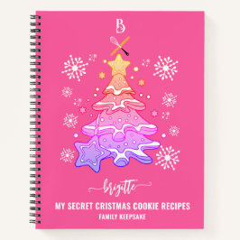 Roze Kerstboom Cookie Baking Crew Sneeuwvlokken Notitieboek