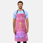 Roze Kerstboom Cookie Baking Crew Sneeuwvlokken Schort (Gedragen)