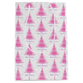 Roze Kerstboom Elegant Medium Cadeauzakje (Voorkant)