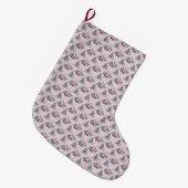 Roze Kerstboom en Kaars Kerstmutsen Grote Kerstsok (Voorkant (Hangend))