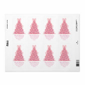 Roze kerstboom en lint retouradres etiket (Full Sheet)