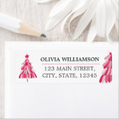 Roze kerstboom etiket (Insitu)